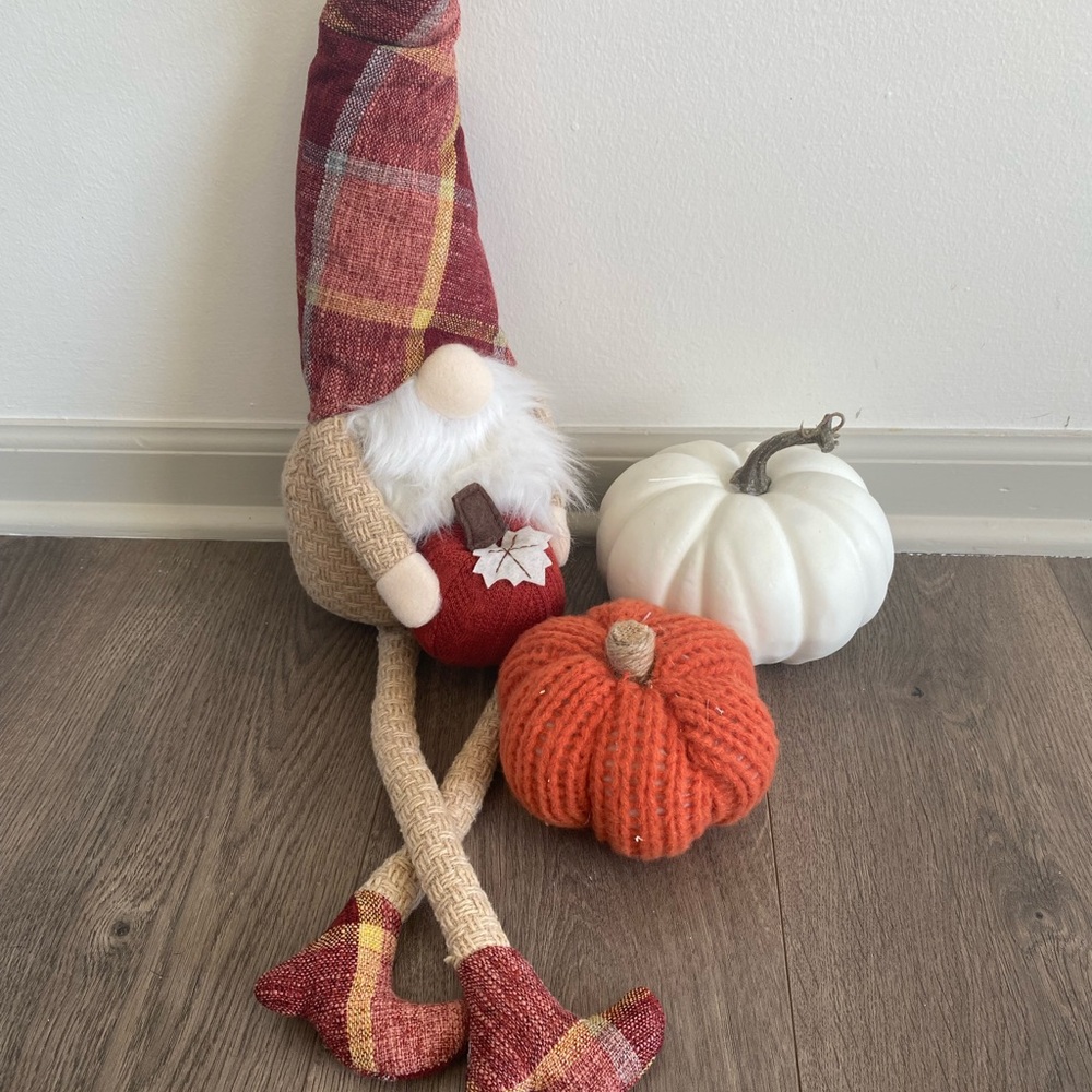 Festive Gnome with Pumpkins